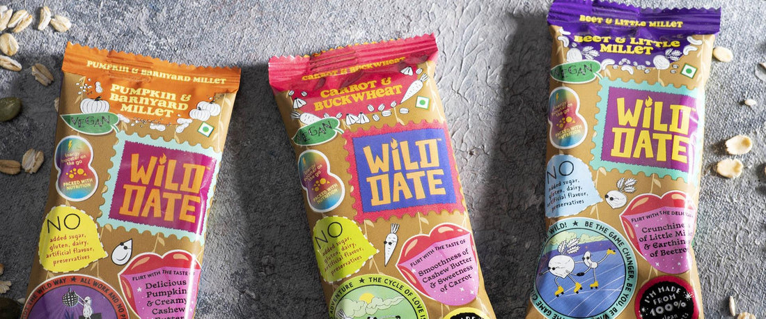 3 wild date products lying on a table