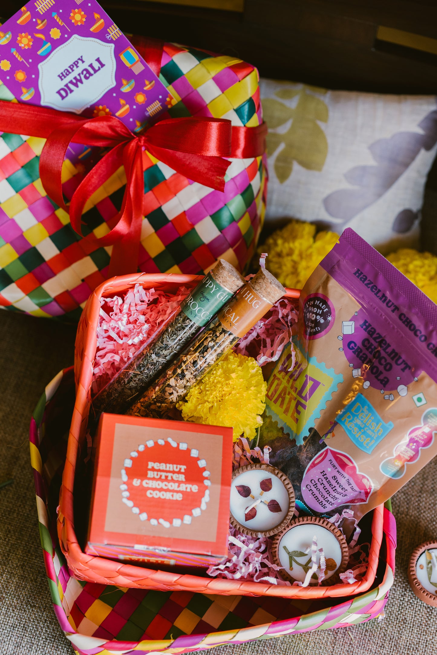 Wild Date Small Diwali Hamper-Yum with Diya and Tea