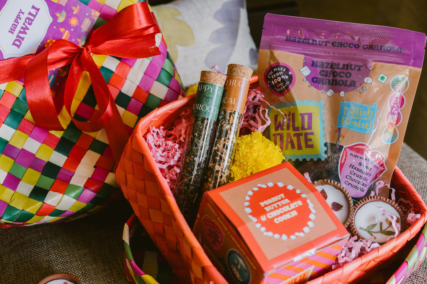 Wild Date Small Diwali Hamper-Yum with Diya and Tea