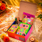 Wild Date Small Diwali Gift Hamper - Gluten-Free | Plant Protein-Rich Snacks | Hazelnut Chocolate Granola, Chocolate Cookie with Almond Bits, Cranberry, Cashew & Almond Bars, Festive Diyas & Premium Tea