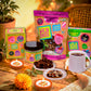 Wild Date Big Diwali Gift Hamper - Gluten-Free |Plant Protein-Rich Snacks | Hazelnut Chocolate Granola, Chocolate Cookie with Almond Bits, Cranberry, Cashew & Almond Bars, Pumpkin Seed Butter with Almond Crunch, Festive Diyas & Premium Tea