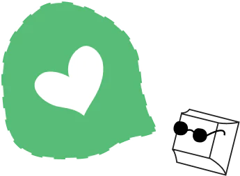 Chocolate icon with green heart speech bubble