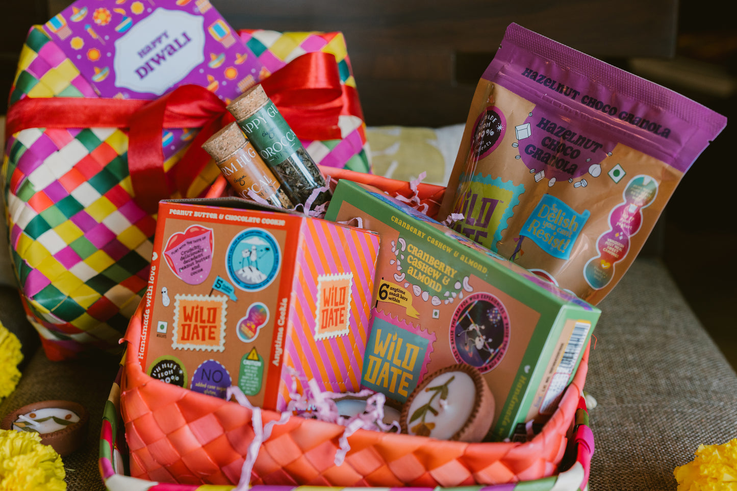 Wild Date Big Diwali Hamper- Yum max with Diya and Tea