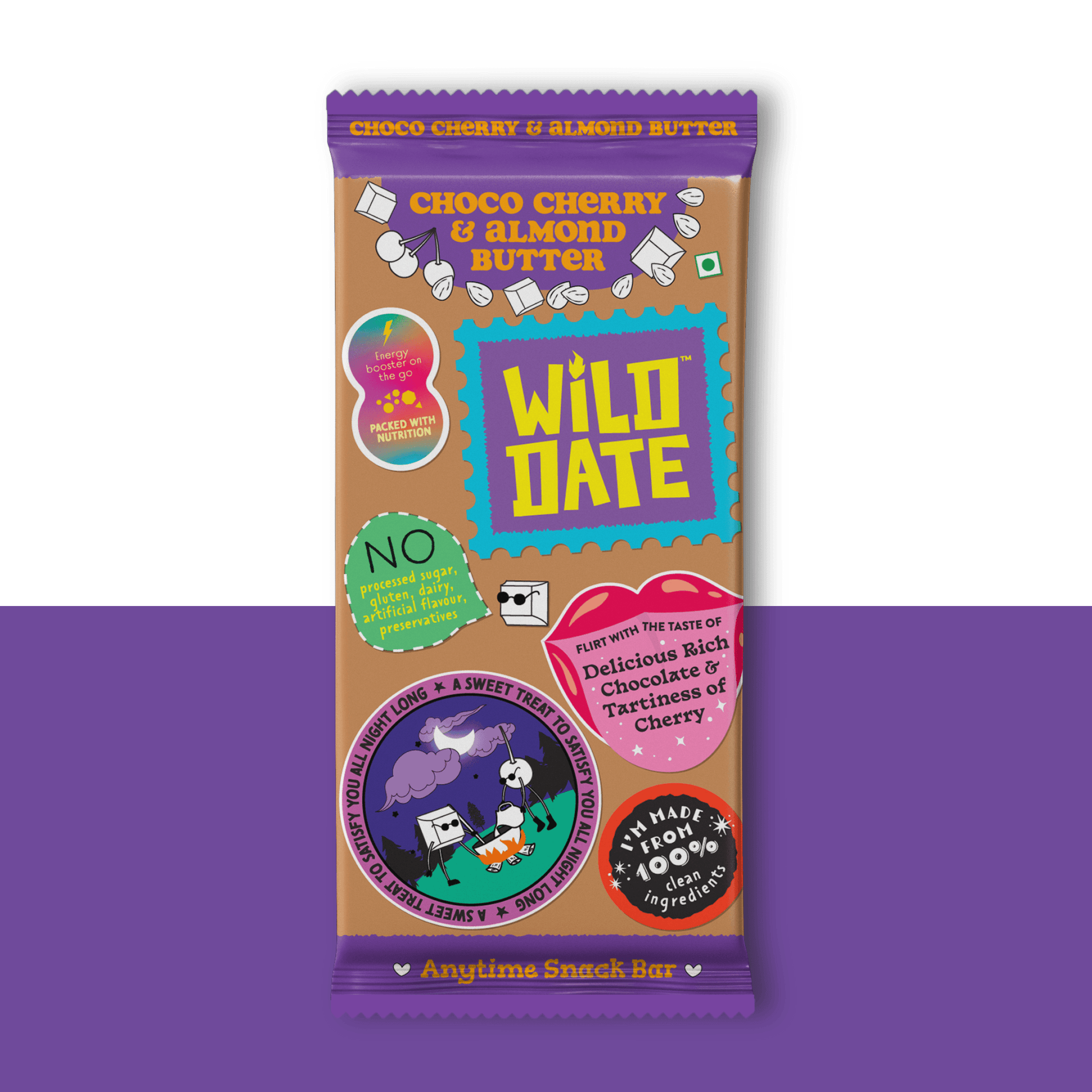 Wild Date Choco Cherry and ALmond Butter Snack Bar